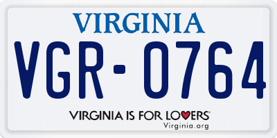 VA license plate VGR0764