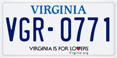 VA license plate VGR0771