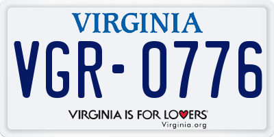 VA license plate VGR0776
