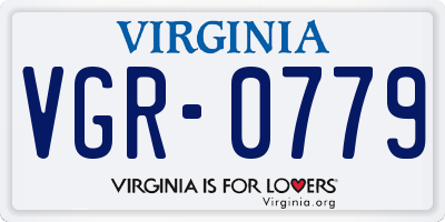 VA license plate VGR0779