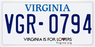 VA license plate VGR0794