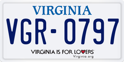 VA license plate VGR0797