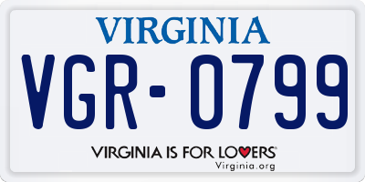 VA license plate VGR0799