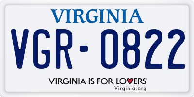 VA license plate VGR0822