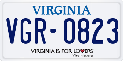 VA license plate VGR0823