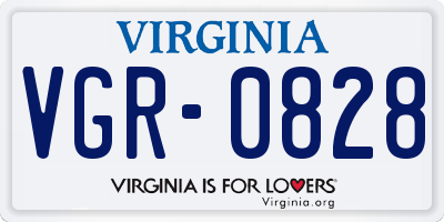 VA license plate VGR0828