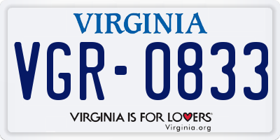 VA license plate VGR0833