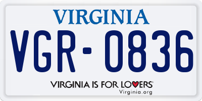 VA license plate VGR0836