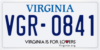 VA license plate VGR0841