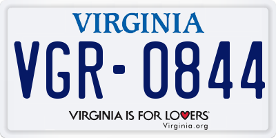 VA license plate VGR0844