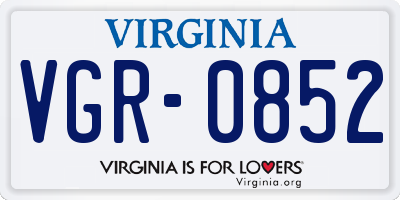 VA license plate VGR0852