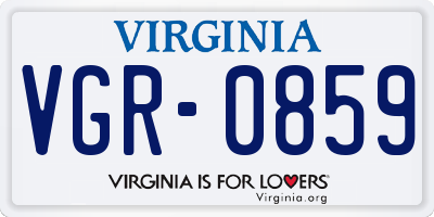 VA license plate VGR0859
