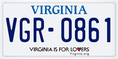 VA license plate VGR0861