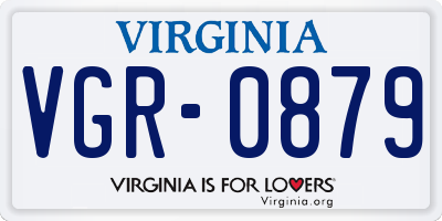 VA license plate VGR0879