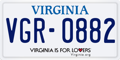 VA license plate VGR0882