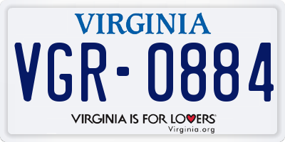 VA license plate VGR0884