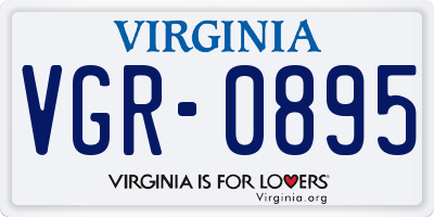 VA license plate VGR0895