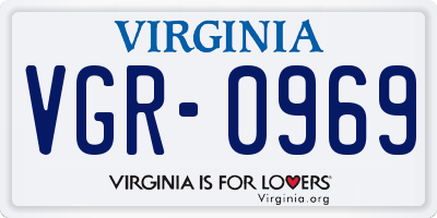 VA license plate VGR0969