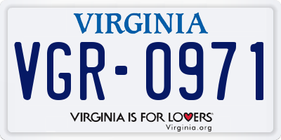 VA license plate VGR0971