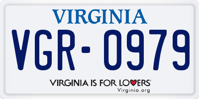 VA license plate VGR0979