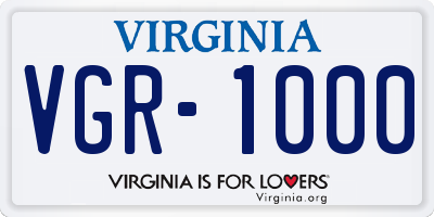 VA license plate VGR1000