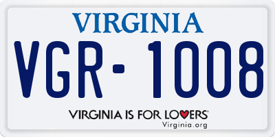 VA license plate VGR1008