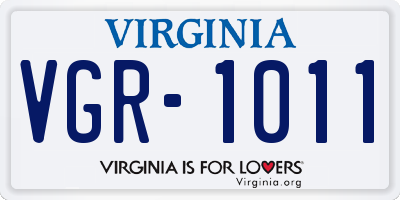 VA license plate VGR1011