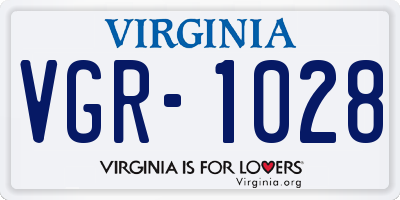 VA license plate VGR1028