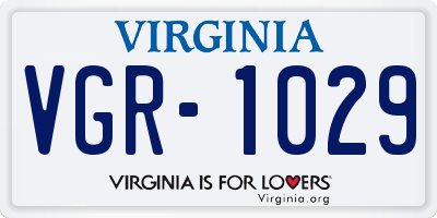 VA license plate VGR1029