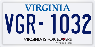 VA license plate VGR1032