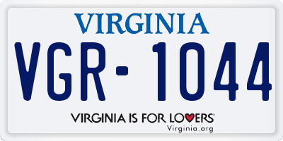 VA license plate VGR1044