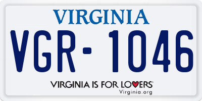 VA license plate VGR1046