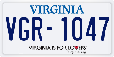VA license plate VGR1047