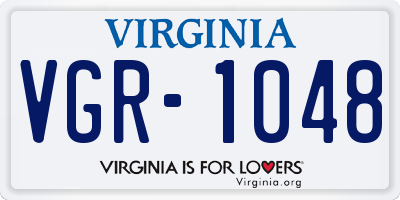 VA license plate VGR1048