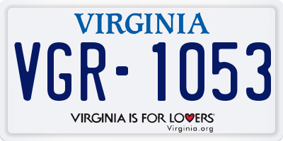 VA license plate VGR1053