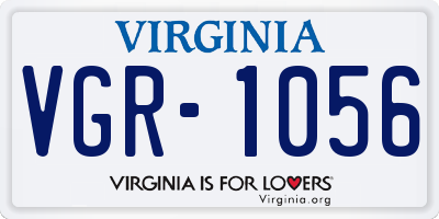 VA license plate VGR1056