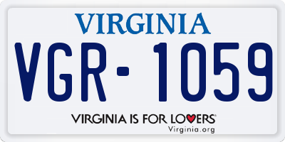 VA license plate VGR1059