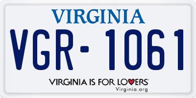 VA license plate VGR1061