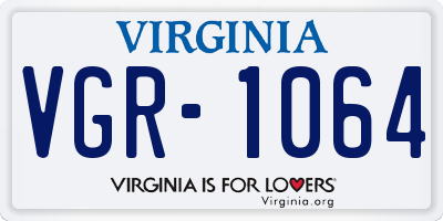 VA license plate VGR1064