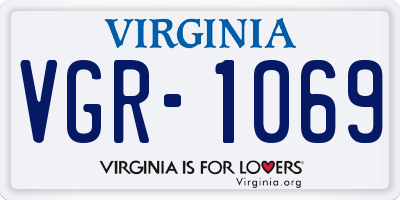 VA license plate VGR1069