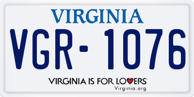 VA license plate VGR1076