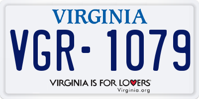 VA license plate VGR1079