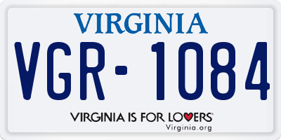 VA license plate VGR1084