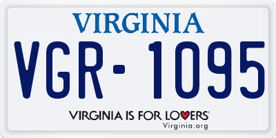 VA license plate VGR1095