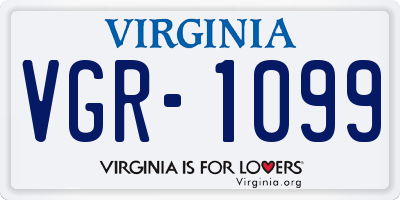 VA license plate VGR1099