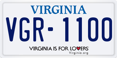 VA license plate VGR1100