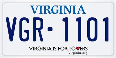 VA license plate VGR1101