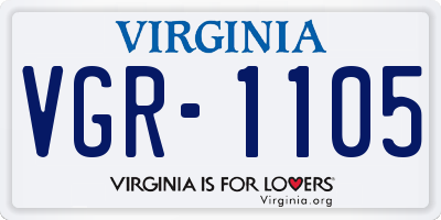VA license plate VGR1105