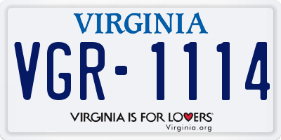 VA license plate VGR1114