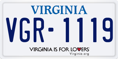 VA license plate VGR1119